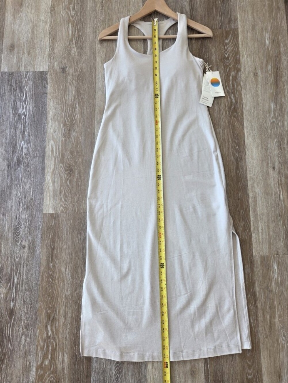 Vuori Halo Racerback Dress Sundress  NWT Ecru Heather Athleisure Casual - Picture 6 of 11
